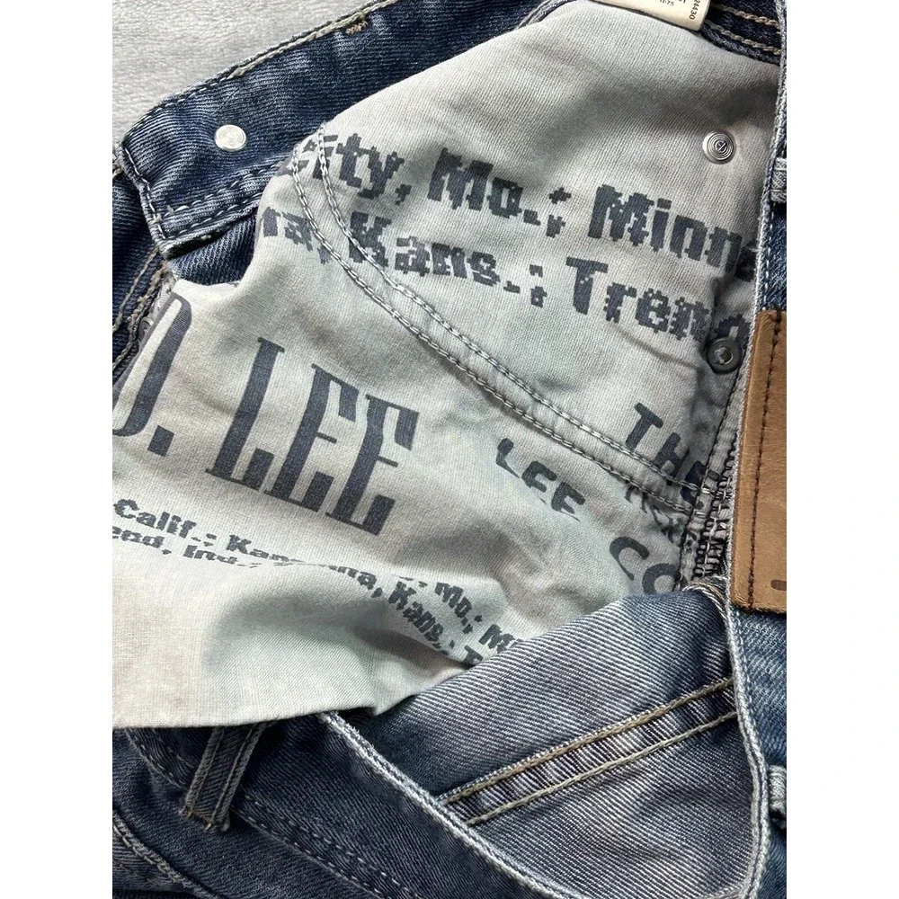 VTG Lee Mens Sz 30 (W29 in) Designer Blue Jeans Straight Leg Guys Work Pants